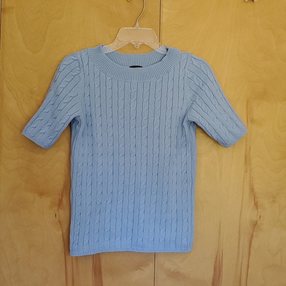 Talbots Short Sleeve Sweater Light Blue Size SP